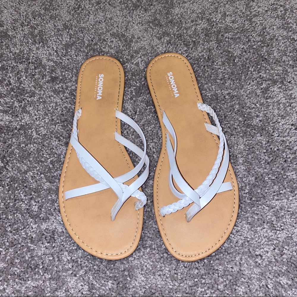 White Stacy sandals